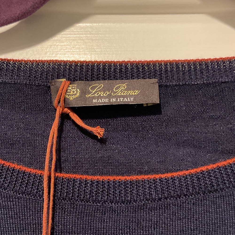 Loro Piana Dark Blue Crewneck Sweater NWT - Picture 2 of 4